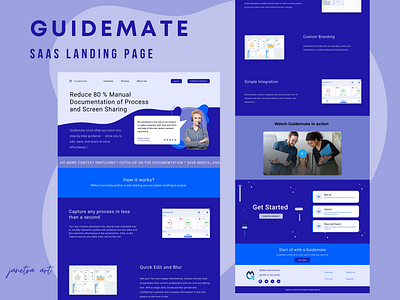 SAAS Landing Page - Guidemate app design graphic design janetra art landing page logo saas landing page saas landing page design ui ui web design ux uxui designer web design web designer website design