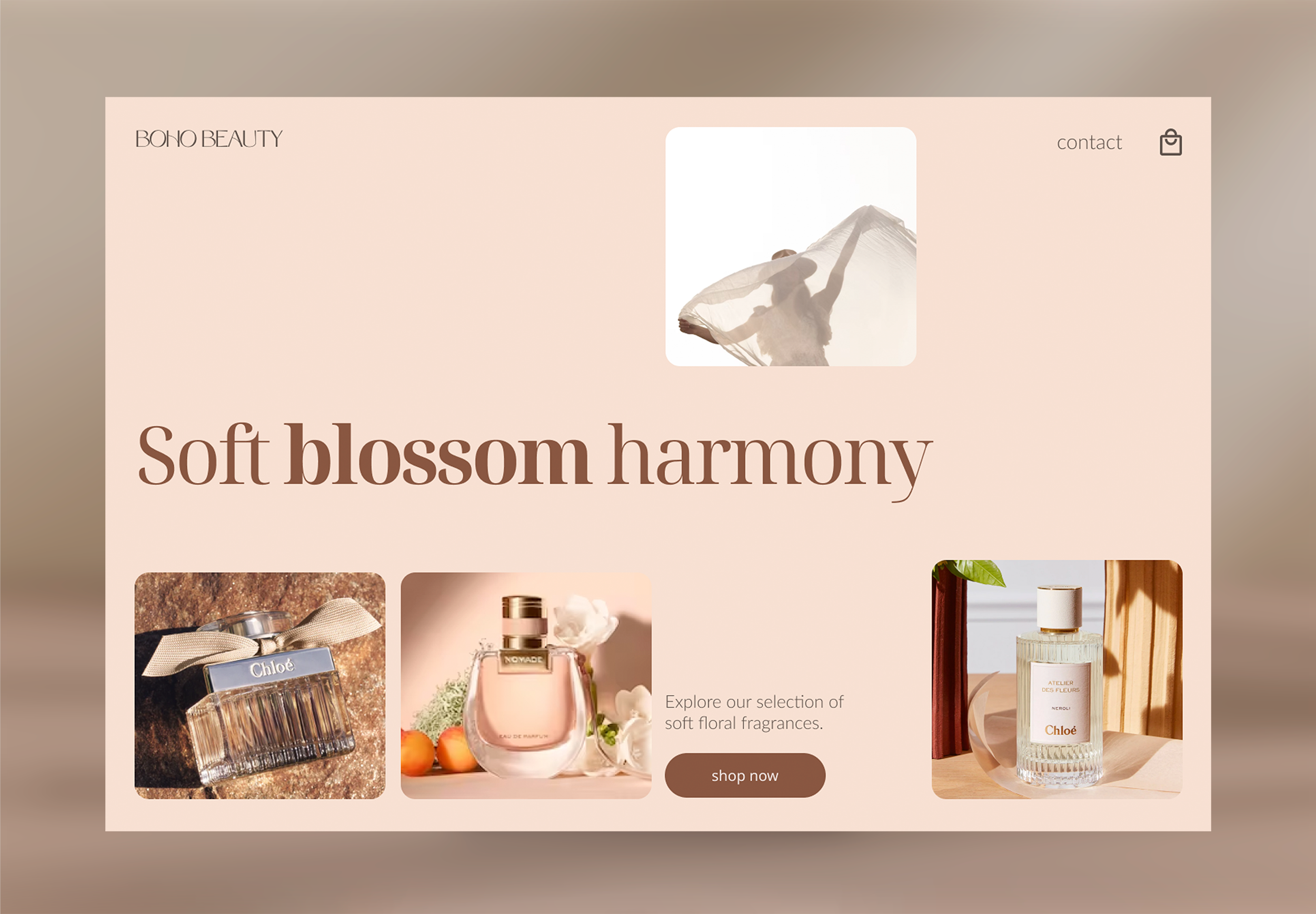 Example of Cosmetic Products Page Design