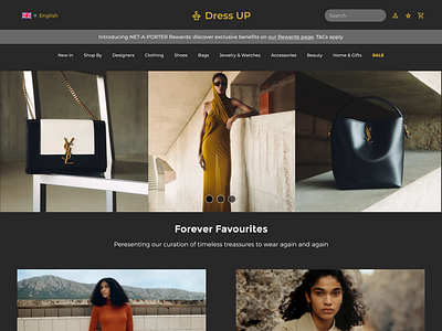 Dress UP - Luxery online shopping store brands design e commerce exam project figma luxery onlineshopping shopping ui uiux design