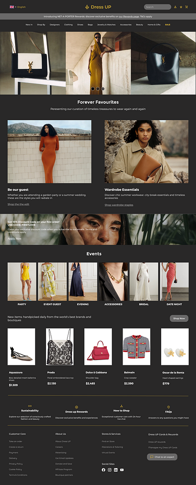 Dress UP - Luxery online shopping store brands design e commerce exam project figma luxery onlineshopping shopping ui uiux design