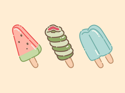 Popsicle 2d cartoon cream cute fruits graphic design ice ice cream illustration popsicle