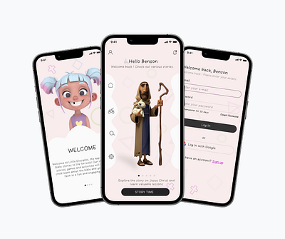 Little Disciple : A Bible Storytelling App for Little Children app design figma typography ui