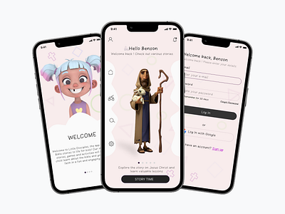 Little Disciple : A Bible Storytelling App for Little Children app design figma typography ui