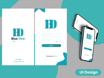 UI App Design For Blue Dew Company app app design design graphic design login page login screen design professional app typography ui ux ux ui design