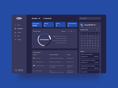 Dashboard Group Students dashboard design ui ux web design