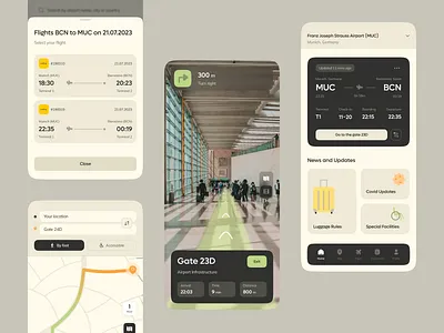Airport Navigator App airport ar navigation documents flight map mobile navigator plane schedule ticket timetable travel ui