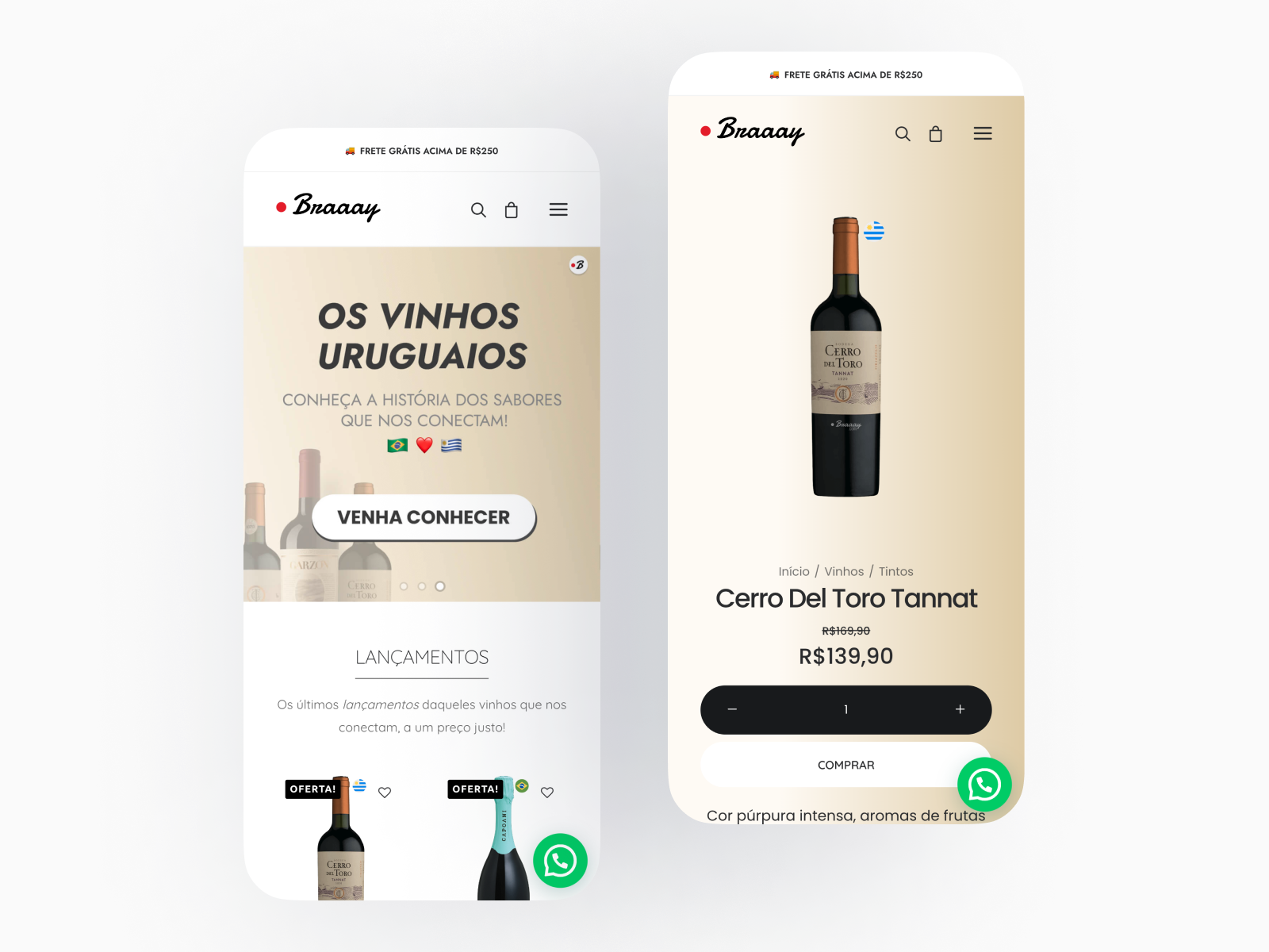 Example of Braaay: wine a craft beer e-commerce store