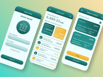 Bank and Financial Account Mobile App UI Design appdesign appui bankingappconcept bankingappprototype bankingappui figmadesign financeappui financialappdesign fintechdesign mobileappdesign mobileappui mobilebankingui mobileuiux