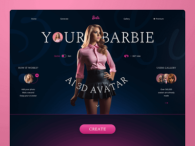 Create Your Barbie barbie design landing trend ui uiux ux web