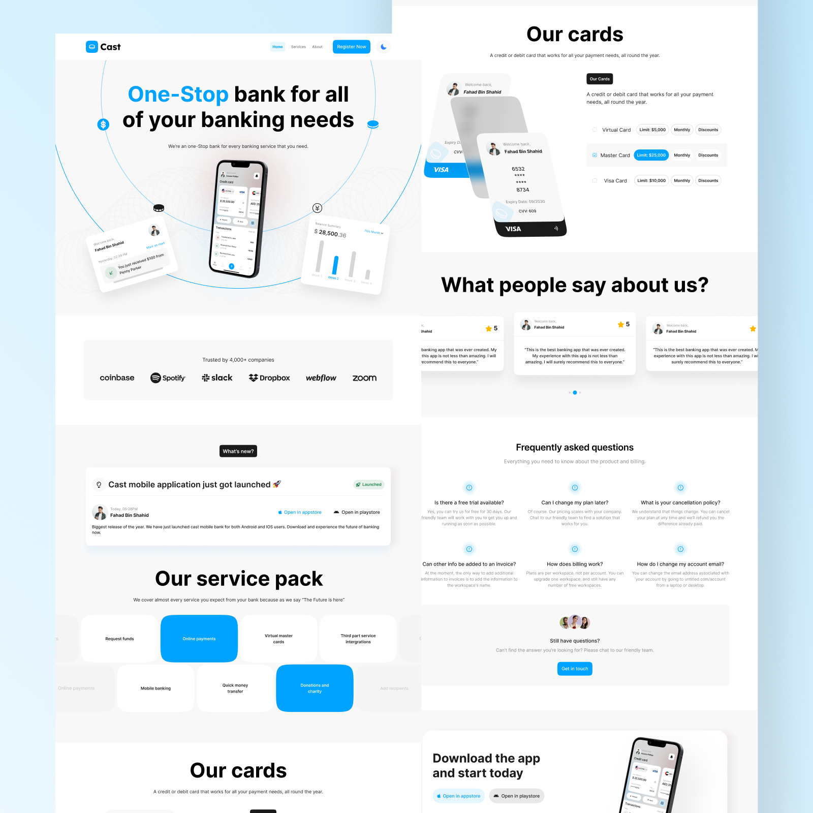 Cast - Landing Page Design animation branding design graphic design illustration landing page design logo ui ux vector web design