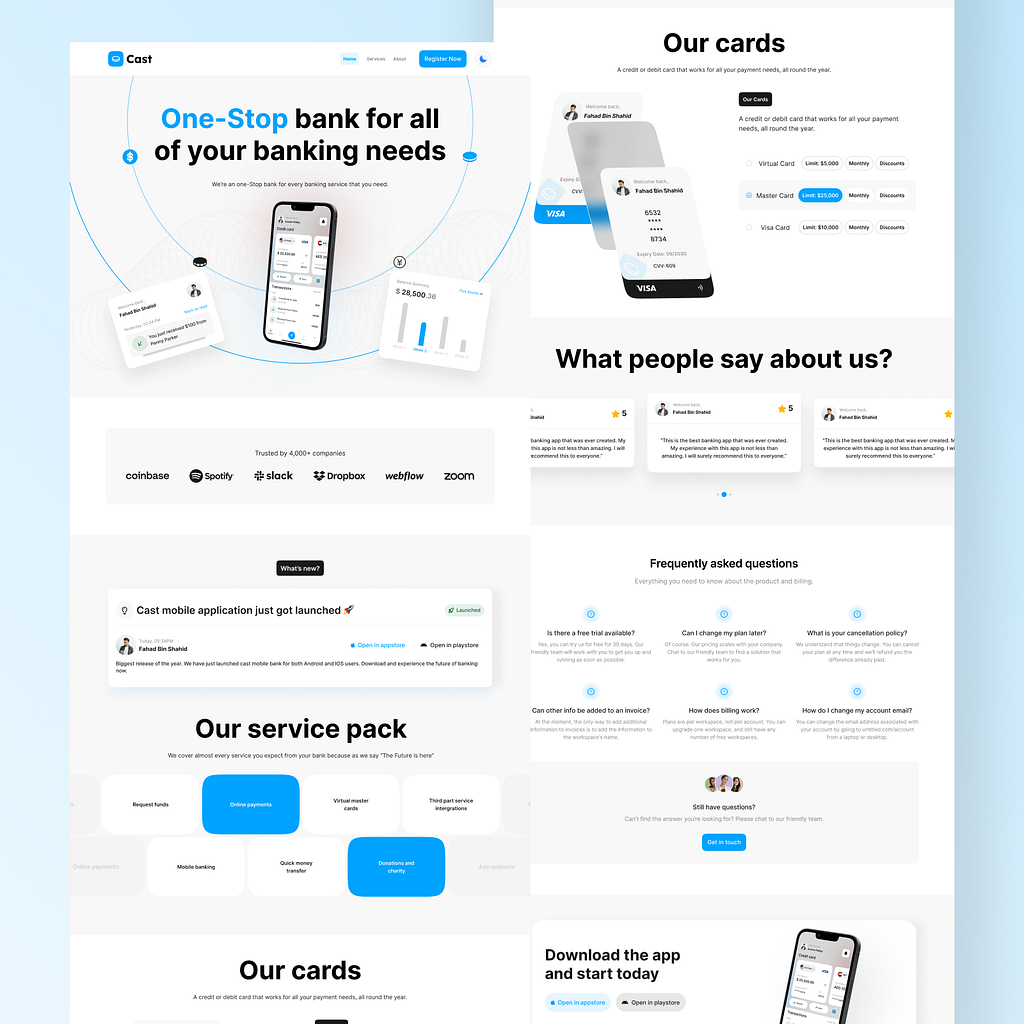 Cast - Landing Page Design by Fahad Bin Shahid on Dribbble