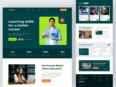 E- learning landing page design business classroom creative design digitallearning e learning education learn learning mentors onlineclass onlinecourses school student study technology training ui website website design