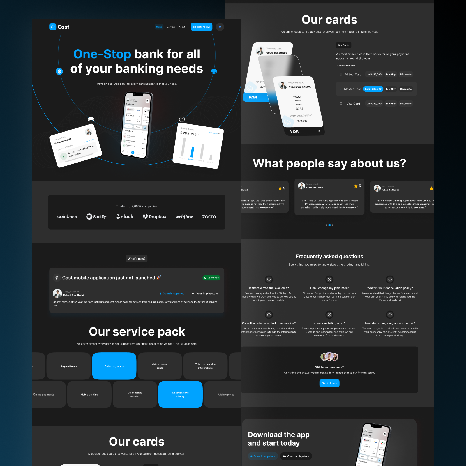 Cast - Landing Page Design branding design framer graphic design illustration landing page design logo typography ui ux vector web design webflow