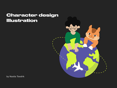 Character Design for The Landing Page animation art cartoon cat character design drawing hero illustration man sketch ui webdesign