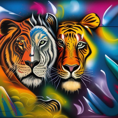 lion and tiger 3d animation branding design graphic design illustration logo motion graphics ui ux vector