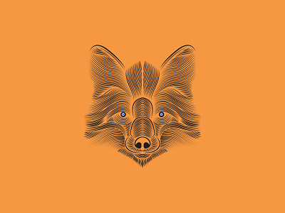 Fox Illustration fox illustration mirror effect yellow