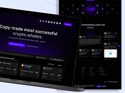 smartwhales.ai : Crypto Trading Website ai blockchain crypto crypto coins crypto currency crypto market crypto trading crypto trading homepage crypto trading website crypto website dark mode dark theme dashboard finance landing page web3