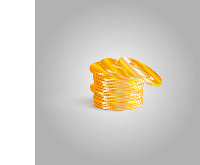 gold coins on a gray background branding design graphic design illustration logo vector