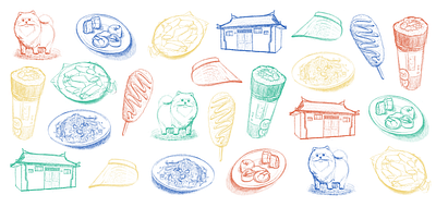 Memories from South Korea artwork digital art food illustration illustration pattern sketch south korea