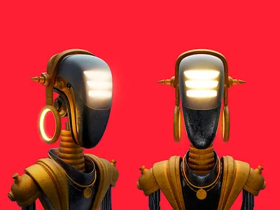 Robo tribal 3d android cartoon character concept cyborg design ethnic render robot scifi technology tribal