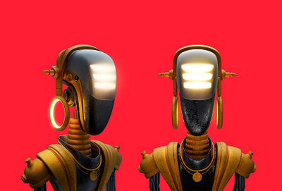 Robo tribal 3d android cartoon character concept cyborg design ethnic render robot scifi technology tribal