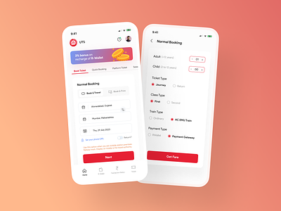 UTS App - An Indian Railways App Redesign (Exploration)🌈✨ 3d adobe xd animation booking app booking app redesign design figma illustration indian railways mobile app redesign railway app redesign redesign app redesign case study train app ui uidesign uiux ux ux case study