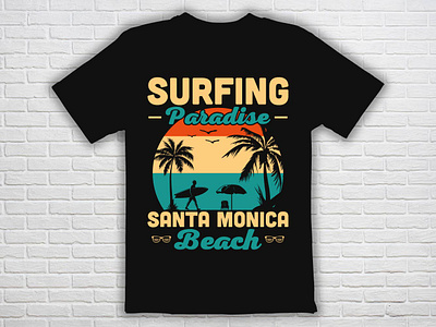 Santa Monica T Shirt designs, themes, templates and downloadable