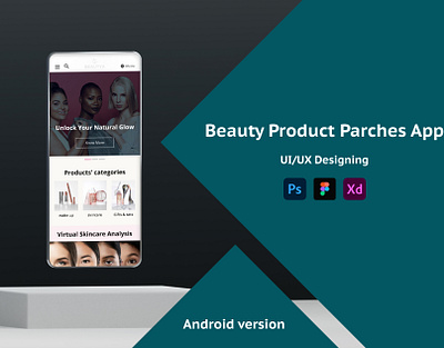 Beauty Product Parches App application design graphic design illustration landing page logo mobile app ui ux