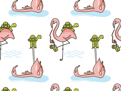 Cute Baby Pattern baby pattern beach cute cute pattern flamingo print flamingos fun pattern illustrated pattern illustration illustration art kids kids patterns lemonade pattern print surface designer target turtle vector