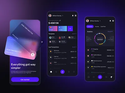 Mobile Banking Application analytics app application bank banking bills budget concept design finance mobile payments spending statistics transactions transactions history transfers ui ux wallet