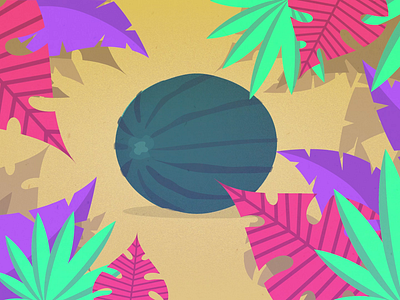 cheese tropicana 🌴 2d 2d animation adobe illustrator after effects animation design food graphic design illustration loop melon motion design motion graphics tropical vector