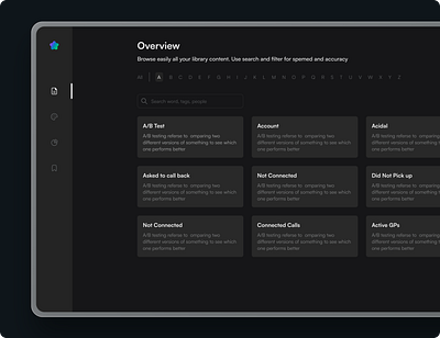 Glossr.io - Minimalistic glossary dark dark theme docs glossary vocabulary