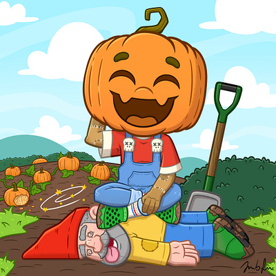 Pumpkin patch protector animation character childrens cute halloween illustration kids lit