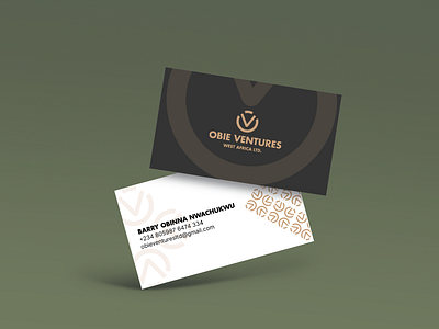 Obie Ventures business card and letterhead design business card graphic design