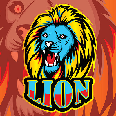 lion gaming logo mascot logo e sport logo lion badge lion bit badge lion gaming logo lion logo mascot logo