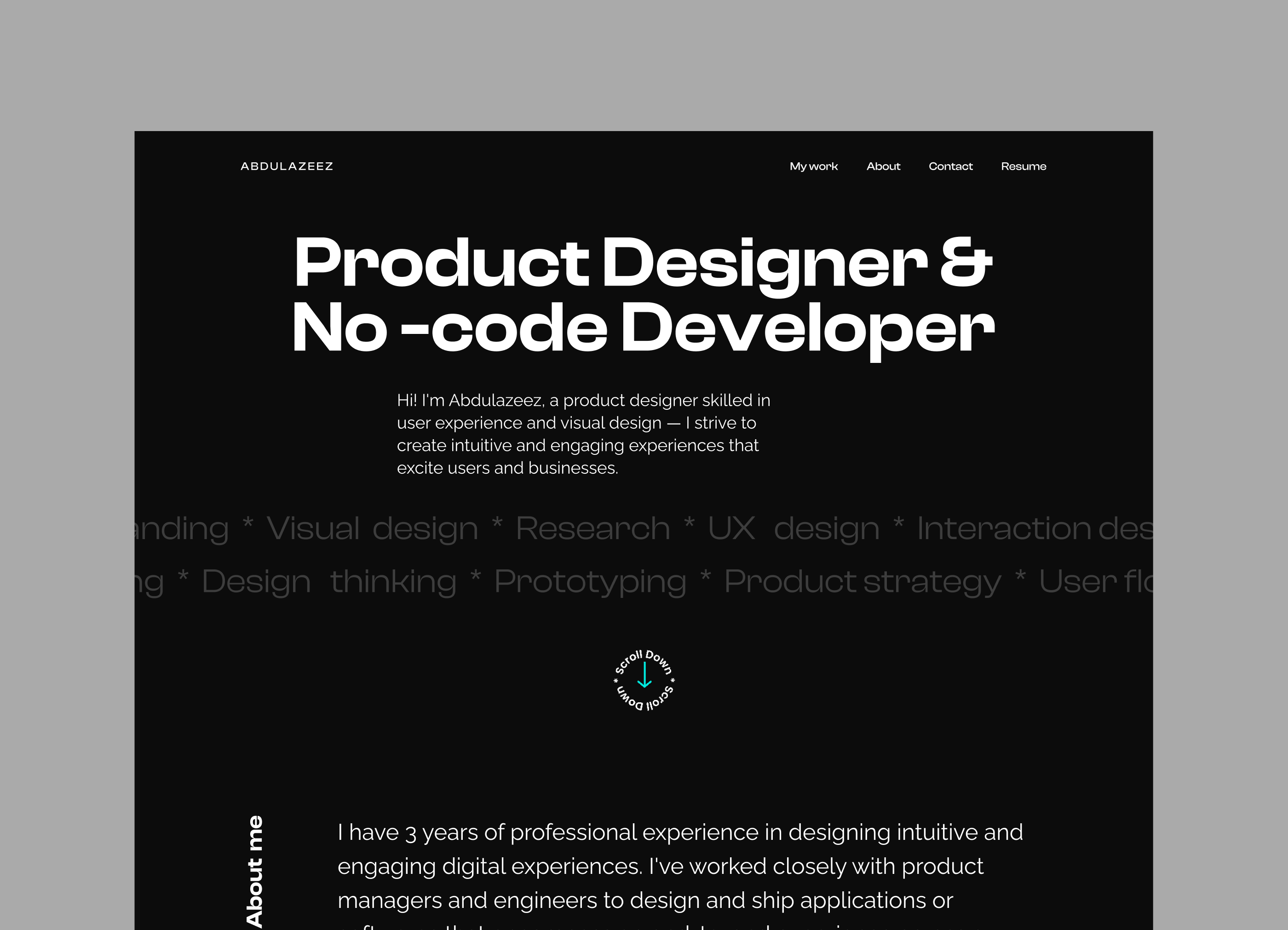 Abdulazeez Ishaq Portfolio landing page ui uidesign uiux webdesign website
