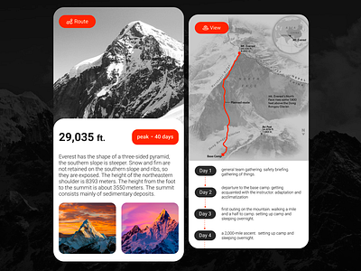 A mobile app for climbers app climber graphic design mobile mobile app mounth navigation ui ux ui web