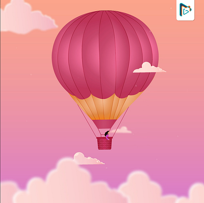 Hot Air Balloon - Motion Graphics Animation animation design graphic design illustration