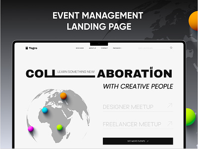 Event Management Landing Page | Website Design Ul conference event event management event planner events exhibition homepage landing page landingpage meetup meetup website product design project saas schedule task manager ui uiux webdesign website