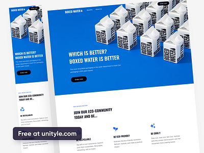 Free UI Kit at unityle.com eco figma free free resouce inspiration landing page templates ui ui kit unityle water