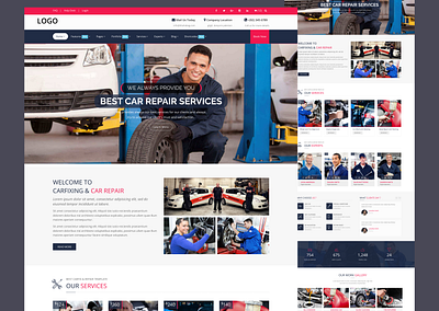 Car repair and services website landing landing page reapair service ui design ui ux web website