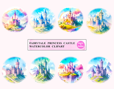 Free Fairytale Princess Castle, Watercolor Clipart castle watercolor clip art clipart design digital art digital download fairytale castle art fairytale castle bundle fairytale princess castle fantasy castle design graphic design illustration magical fairytale clipart png princess castle clipart princess castle digital stickers princess castle fairy tale princess castle illustrations watercolor watercolor fairytale landscape watercolor princess castle