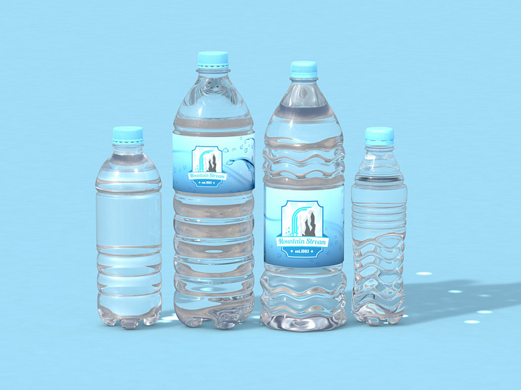 Mineral water bottles by Denis Kiselyov on Dribbble