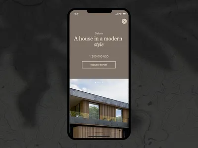 Villagio | Product card android animation app app design card design estate ios ios app landing minimal mobile mobile animation motion motion app motion design prodect typography ui ux