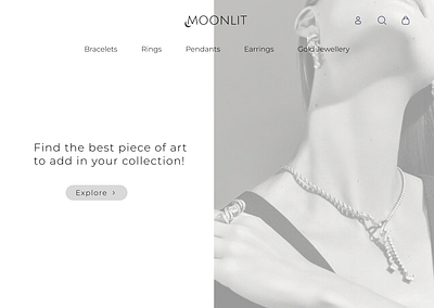 Moonlit Jewellery - Website Landing Page figma jewellery logo minimal design moonlit trending ui ui design uxui