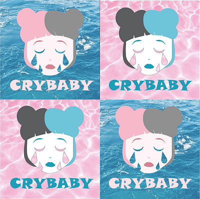 Redesign CRYBABY music album cover graphic design vector