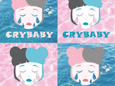 Redesign CRYBABY music album cover graphic design vector