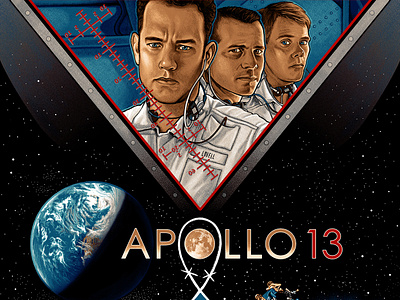 APOLLO 13 - Illustrated Movie Poster illustration movie poster poster