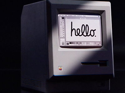 hello. 3d animation apple cinema4d computer design hello imac loop mac macintosh motion rainbow redshift ui