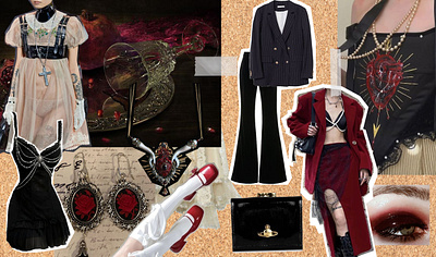 Classy old money vampire adobe photoshop design fashion moodboard